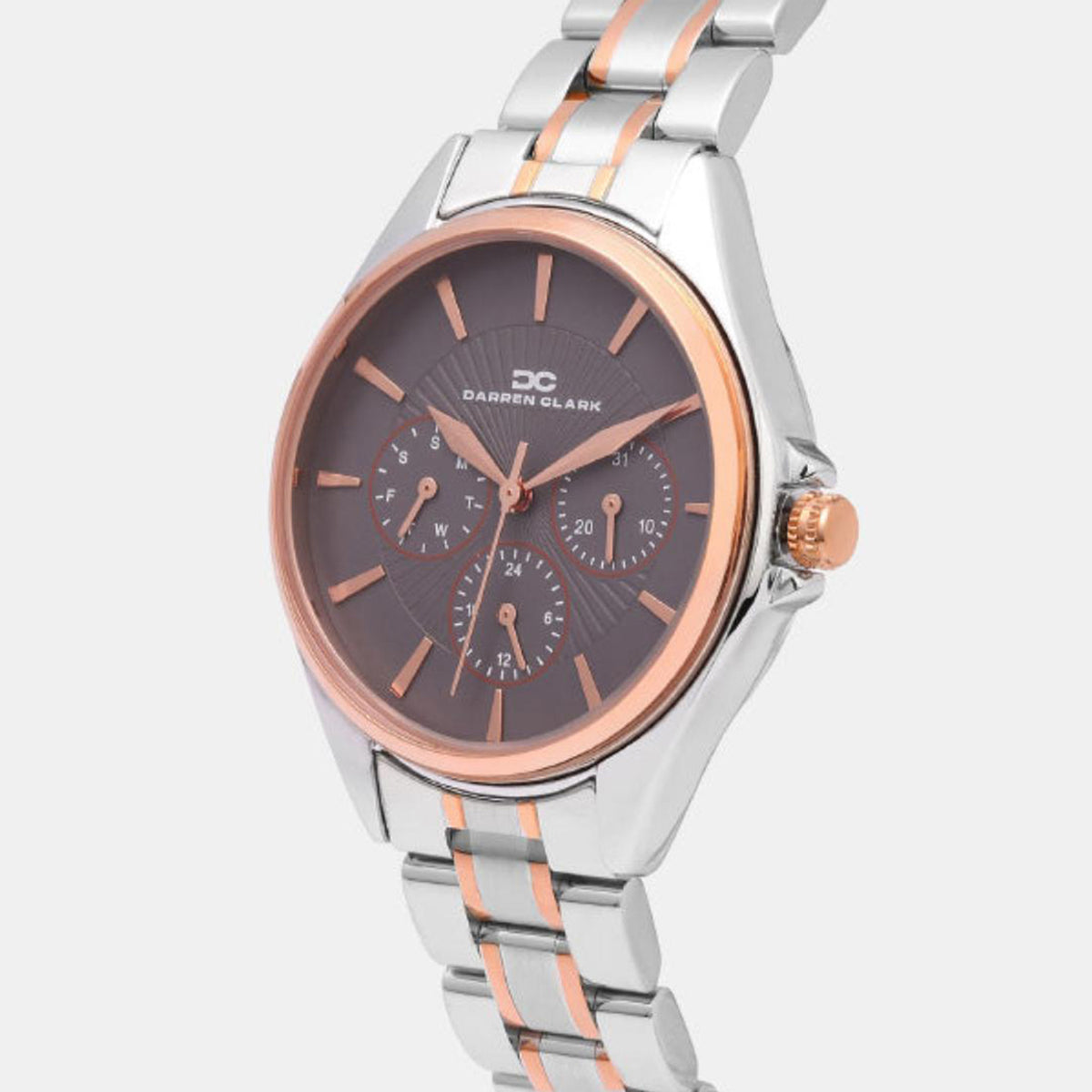 Women Quartz Grey Dial Multi-Function Metal Watch 2010E-M0115
