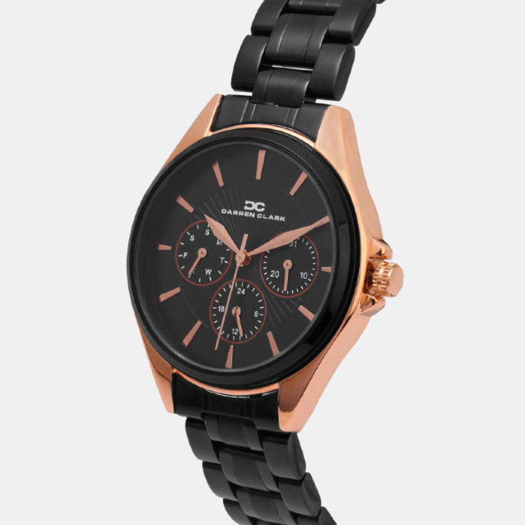 Women Quartz Black Dial Multi-Function Metal Watch 2010F-M0304