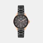 Women Quartz Black Dial Multi-Function Metal Watch 2010F-M0304