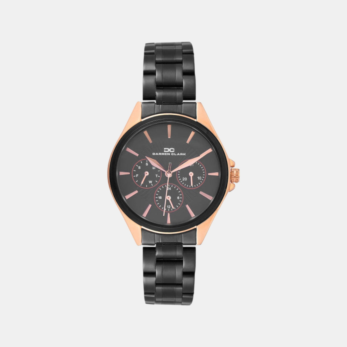Women Quartz Black Dial Multi-Function Metal Watch 2010F-M0304