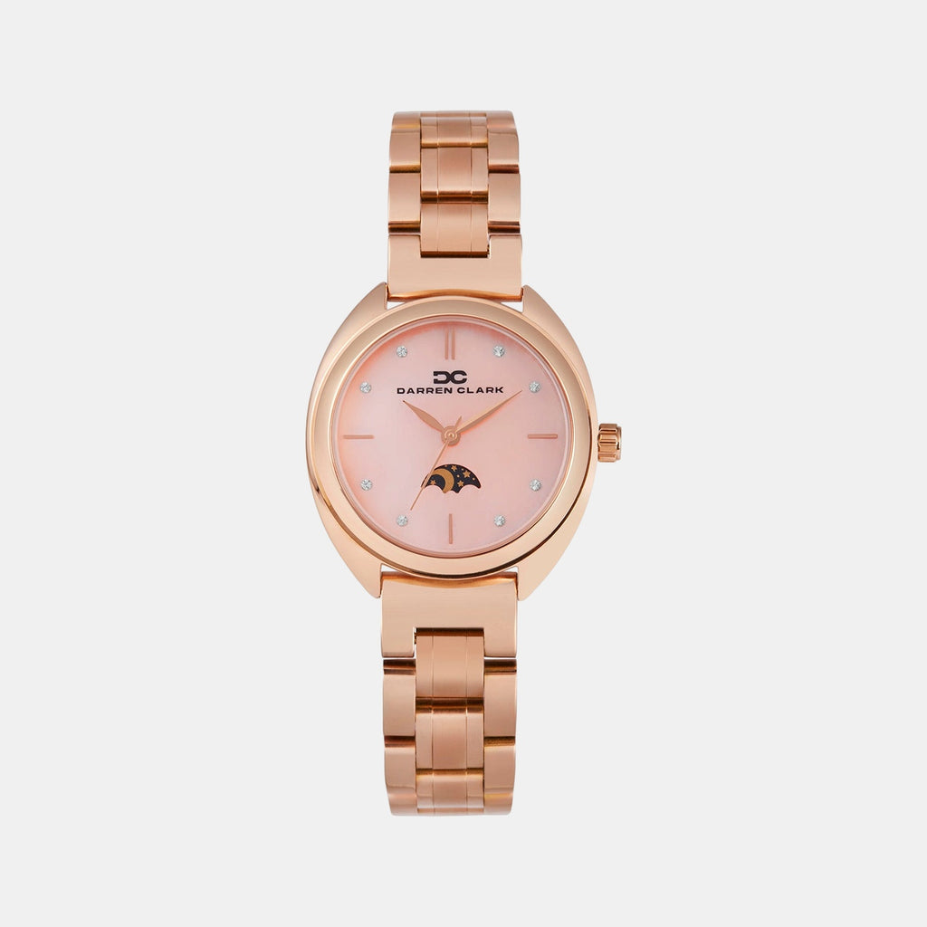 Women Quartz Pink Mother Of Pearl Dial Analog Metal Watch 2011C-M0318