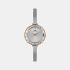 Women Quartz Silver Dial Analog Stainless Steel Watch 2012T-M1303