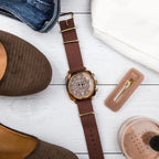 Clubmaster Classic Men Quartz Brown Dial Chronograph NATO Watch 20140.PYAT.37.NTCH