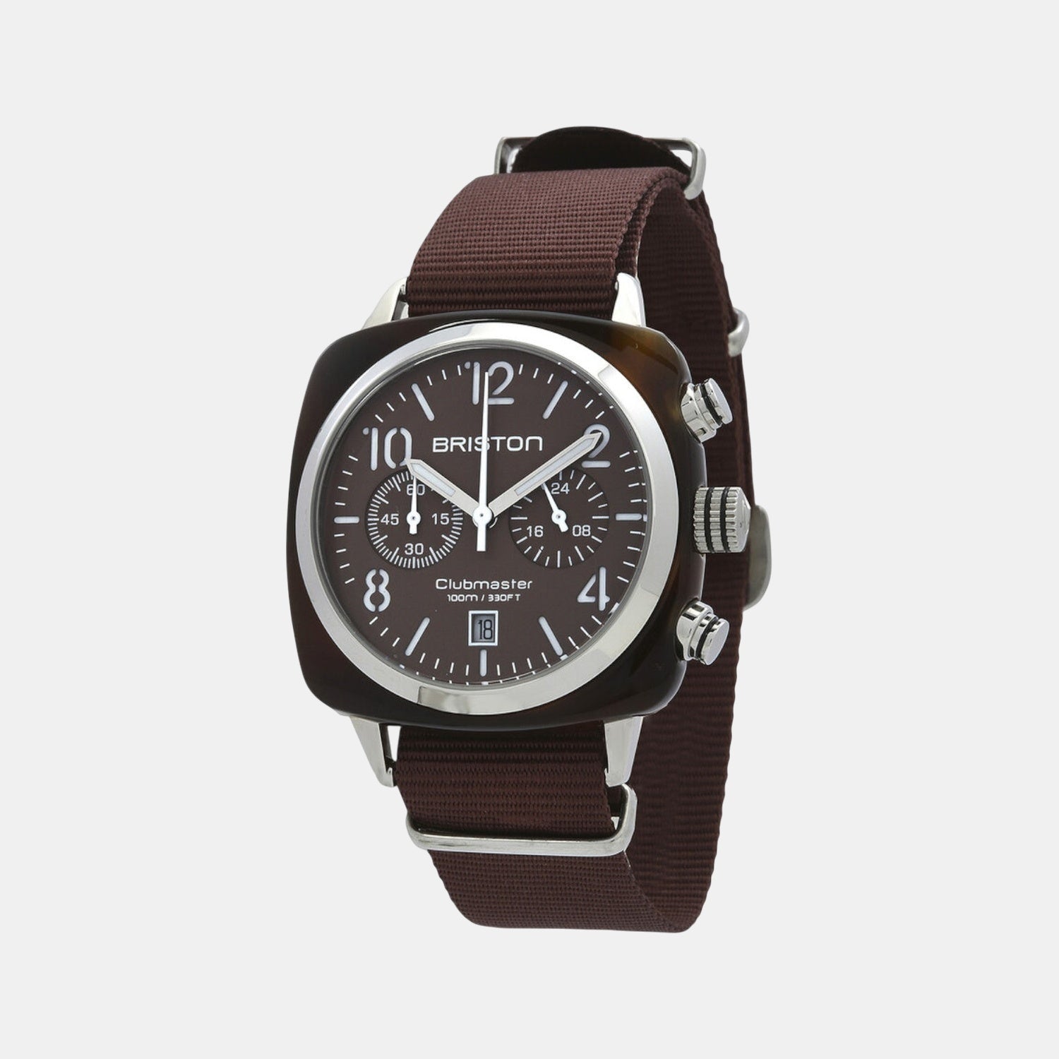 Clubmaster Classic Unisex Quartz Brown Dial Chronograph Nato Watch 20140.SA.T.37.NTCH