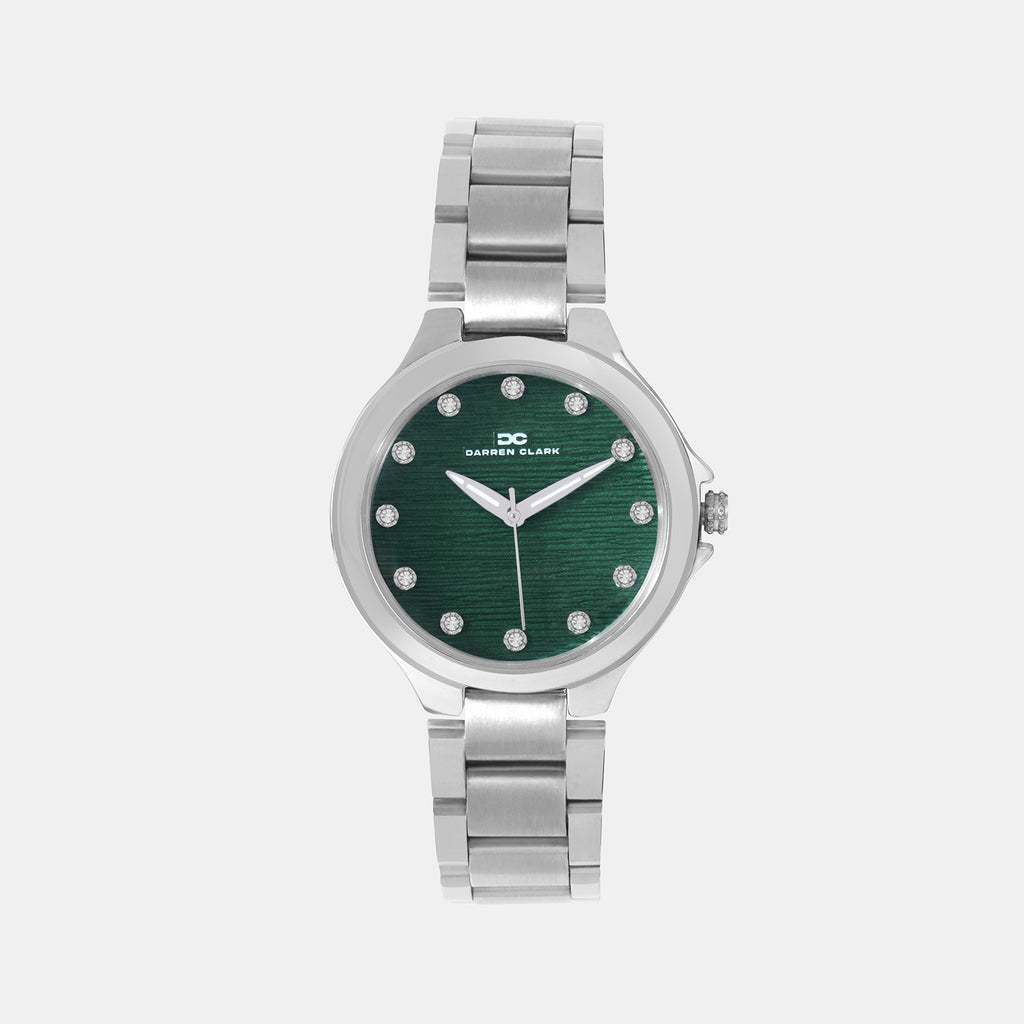 Women Quartz Green Dial Analog Metal Watch 2014A-M0114