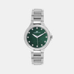 Women Quartz Green Dial Analog Metal Watch 2014A-M0114