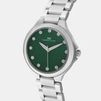 Women Quartz Green Dial Analog Metal Watch 2014A-M0114