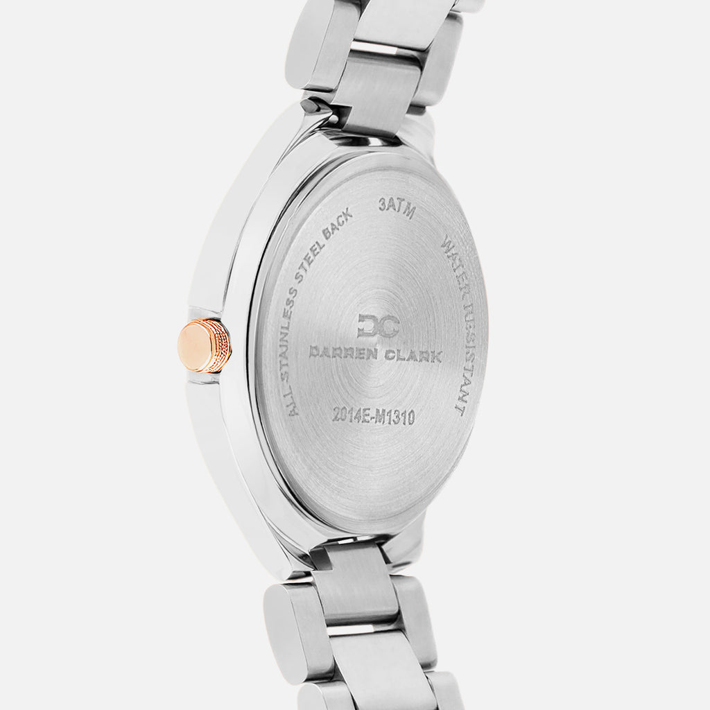 Women Quartz Pink Dial Analog Metal Watch 2014E-M1310
