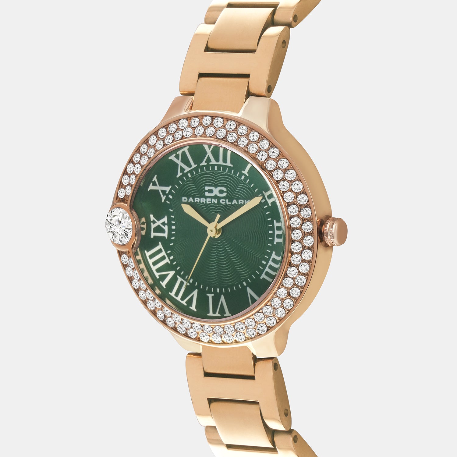 Women Quartz Green Dial Analog Metal Watch 2017C-M0314