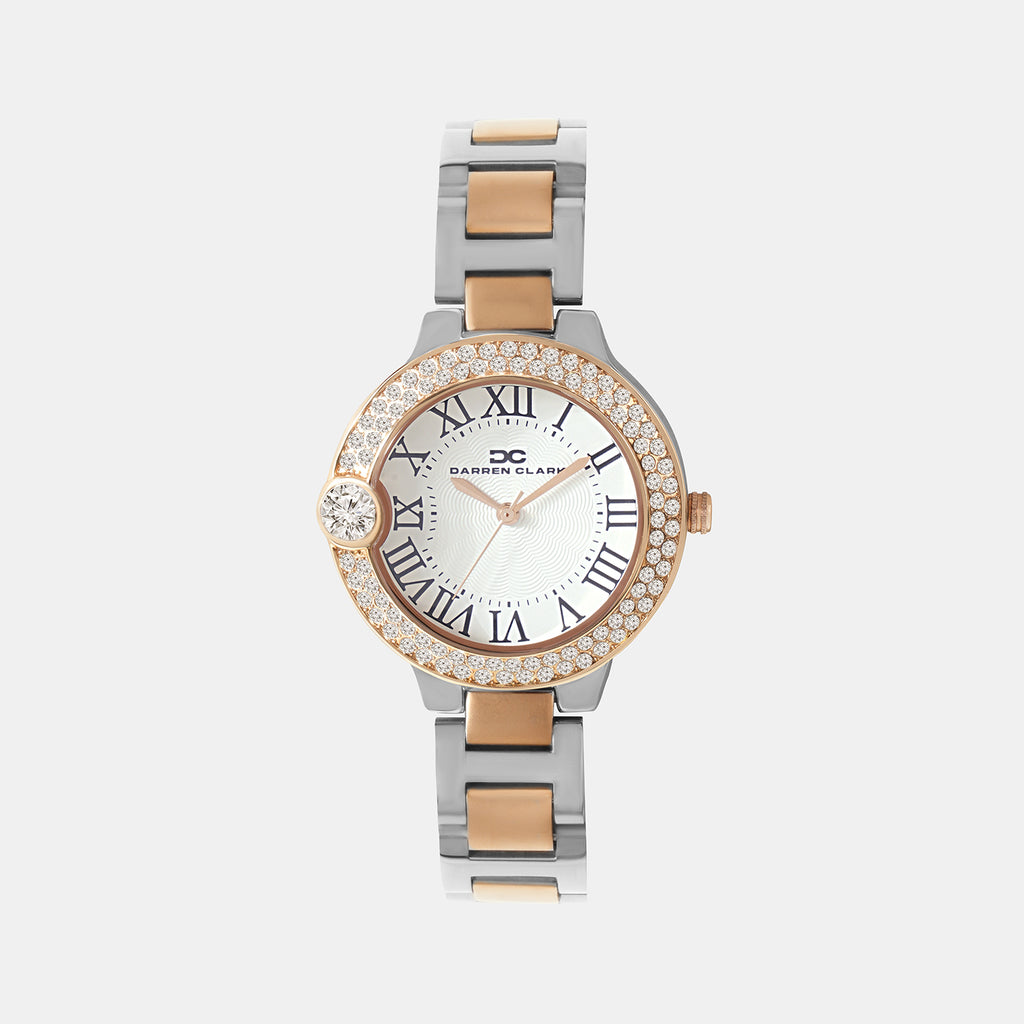 Women Quartz Silver Dial Analog Metal Watch 2017E-M1303