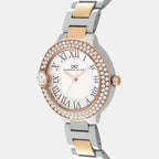Women Quartz Silver Dial Analog Metal Watch 2017E-M1303