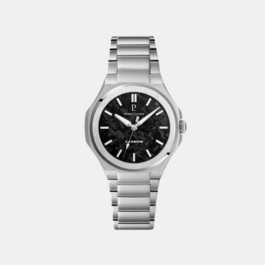 Men Quartz Black Dial Analog Stainless Steel Watch 201G181