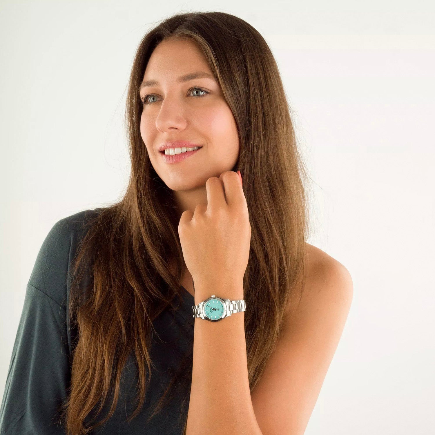 Women Quartz Turquoise Dial Analog Stainless Steel Watch 20335.41.91TQ