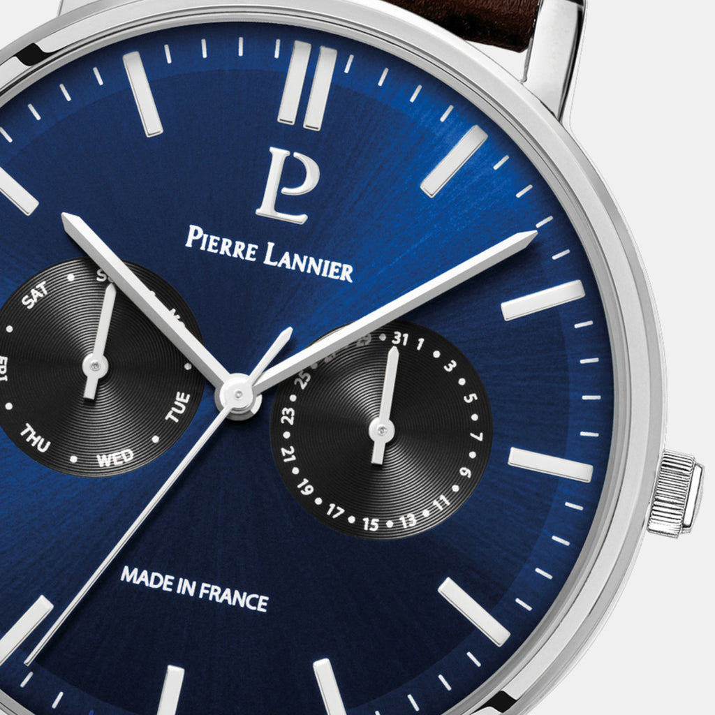 Essential Men Quartz Blue Dial Analog Leather Watch 206J164