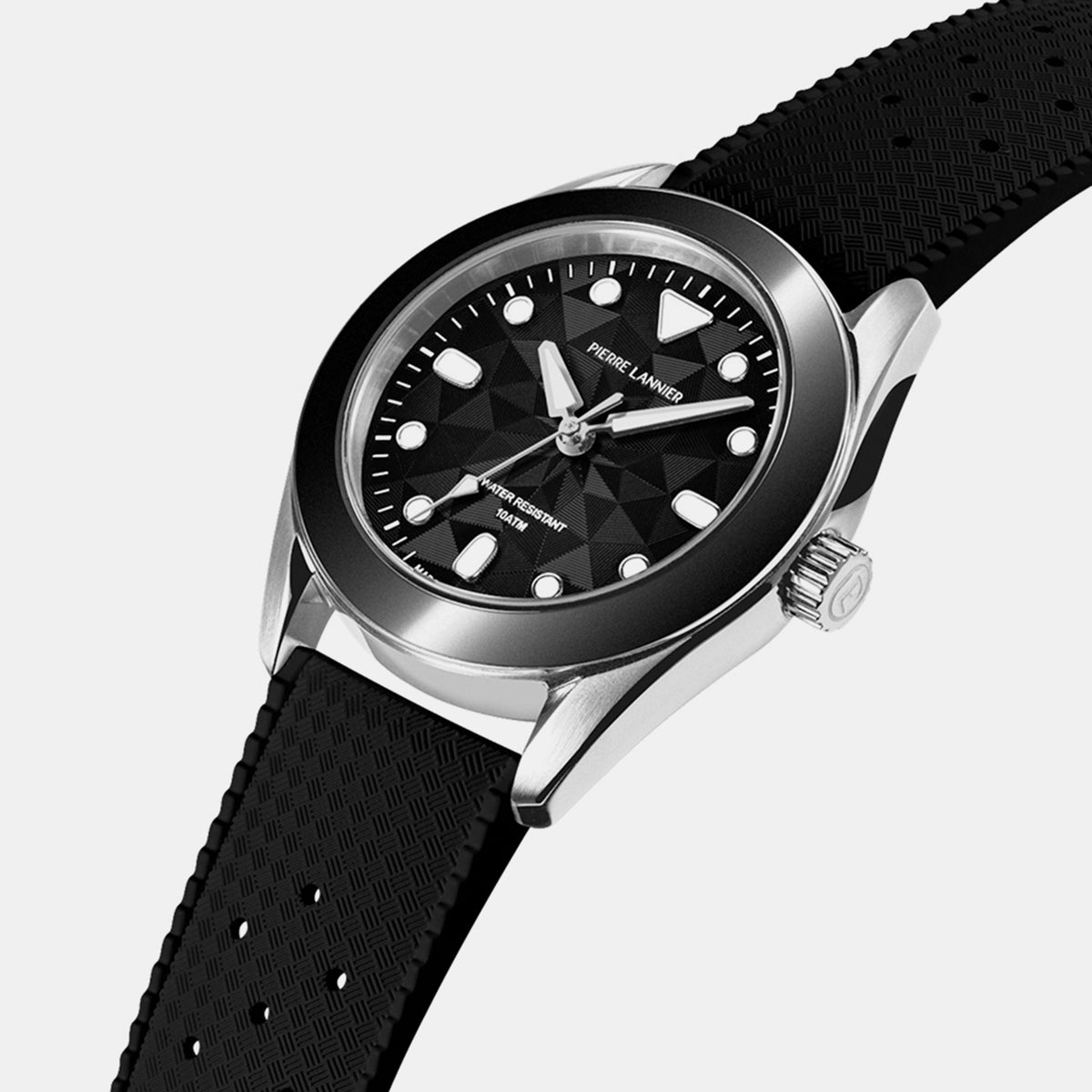 Bora Unisex Quartz Black Dial Analog Rubber Watch 207K133