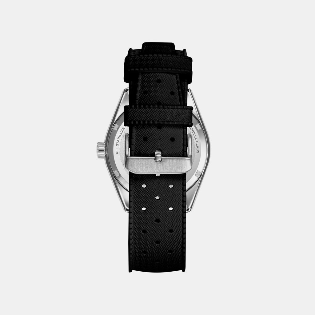 Bora Unisex Quartz Black Dial Analog Rubber Watch 207K133