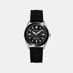 Bora Unisex Quartz Black Dial Analog Rubber Watch 207K133