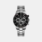 Decima Men Quartz Black Dial Chronograph Stainless Steel Watch 211K131