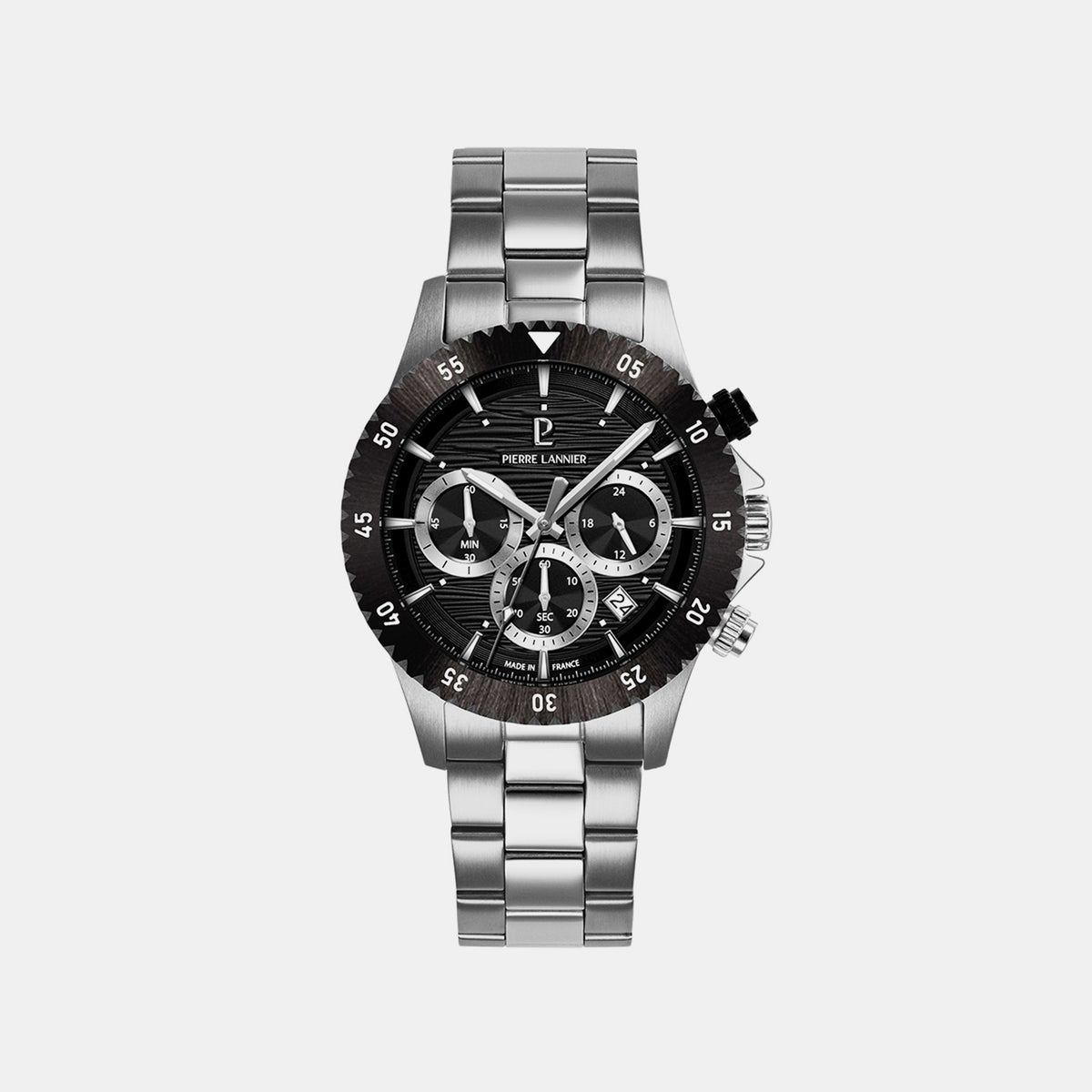 Decima Men Quartz Black Dial Chronograph Stainless Steel Watch 211K131