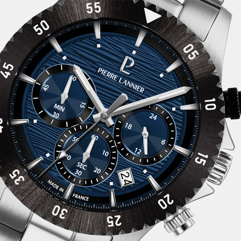Decima Men Quartz Blue Dial Chronograph Stainless Steel Watch 211K161