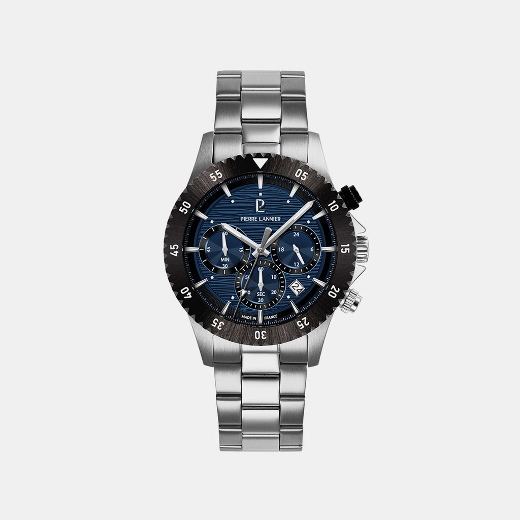 Decima Men Quartz Blue Dial Chronograph Stainless Steel Watch 211K161