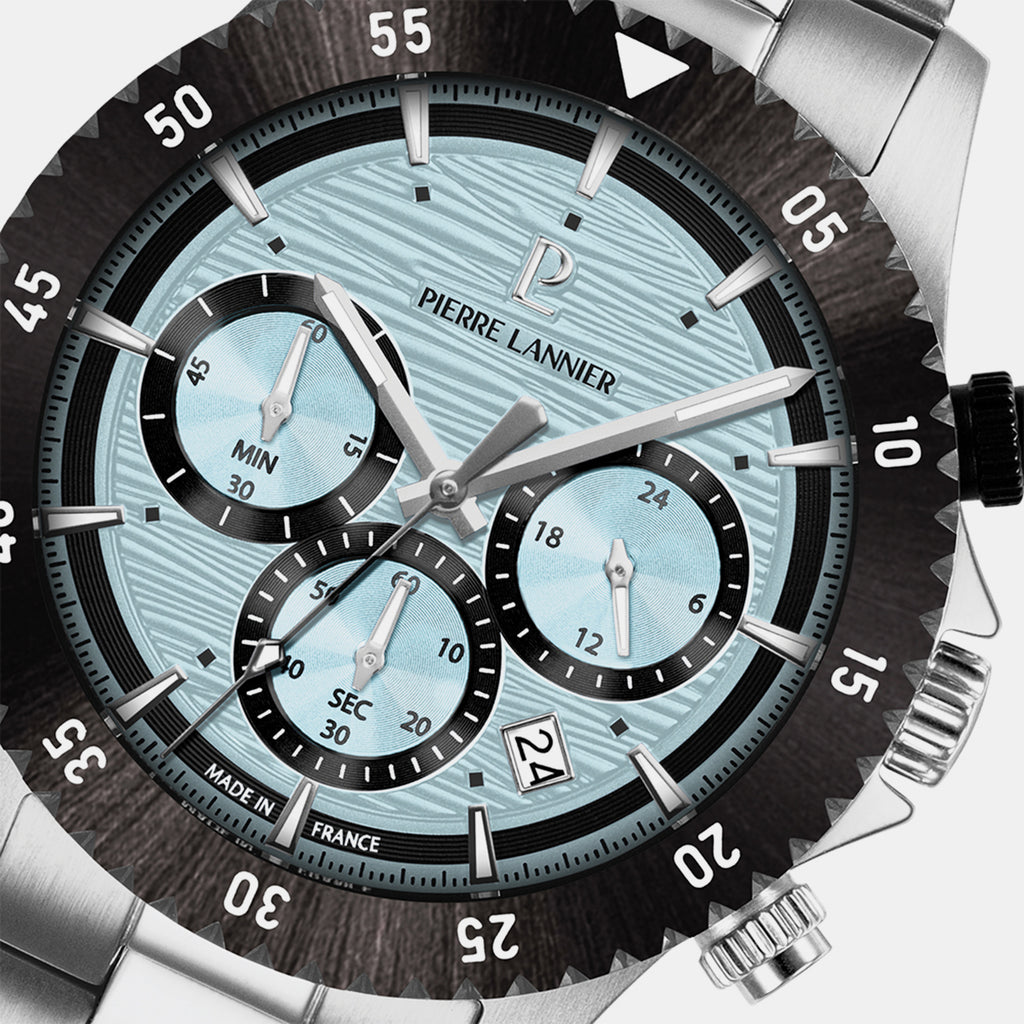 Decima Men Quartz Blue Dial Chronograph Stainless Steel Watch 211K191