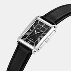 Empire Men Quartz Black Dial Analog Leather Watch 212G133