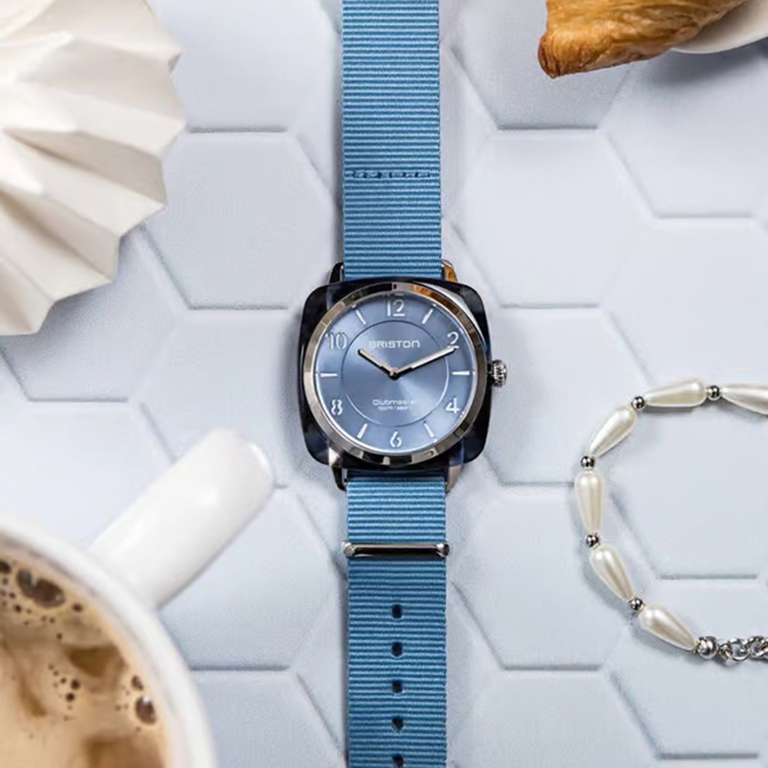 Women Quartz Ice Blue Dial Analog NATO Watch 21536.PRA.UB.25.NIB