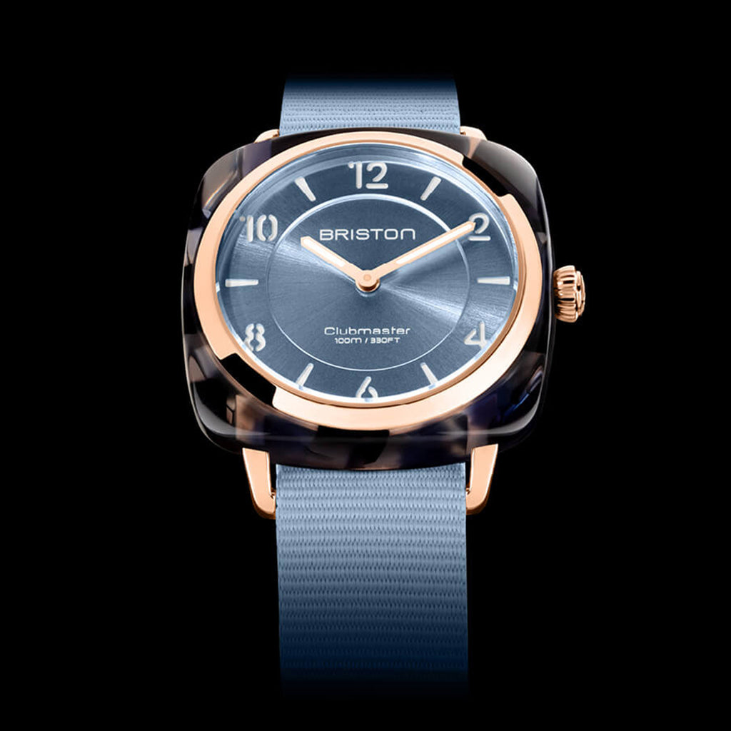 Clubmaster Chic Women Quartz Blue Dial Analog NATO Watch 21536.PRA.UB.25.NIB