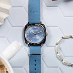 Clubmaster Chic Women Quartz Blue Dial Analog NATO Watch 21536.PRA.UB.25.NIB