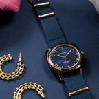 Clubmaster Chic Women Quartz Blue Dial Analog NATO Watch 21536.PRAUB.33.NMB