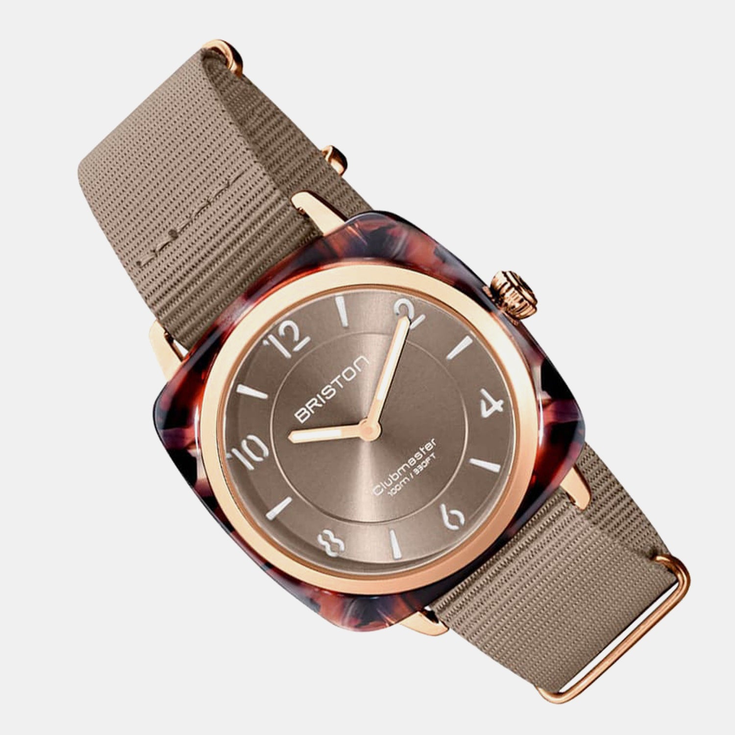 Clubmaster Chic Women Quartz Grey Dial Analog NATO Watch 21536.PRA.UBR.30.NT