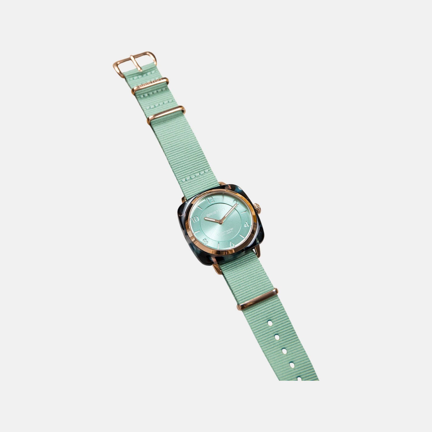Clubmaster Chic Women Quartz Green Water Dial Analog Nato Watch 21536.PRA.UGW.29.NGW