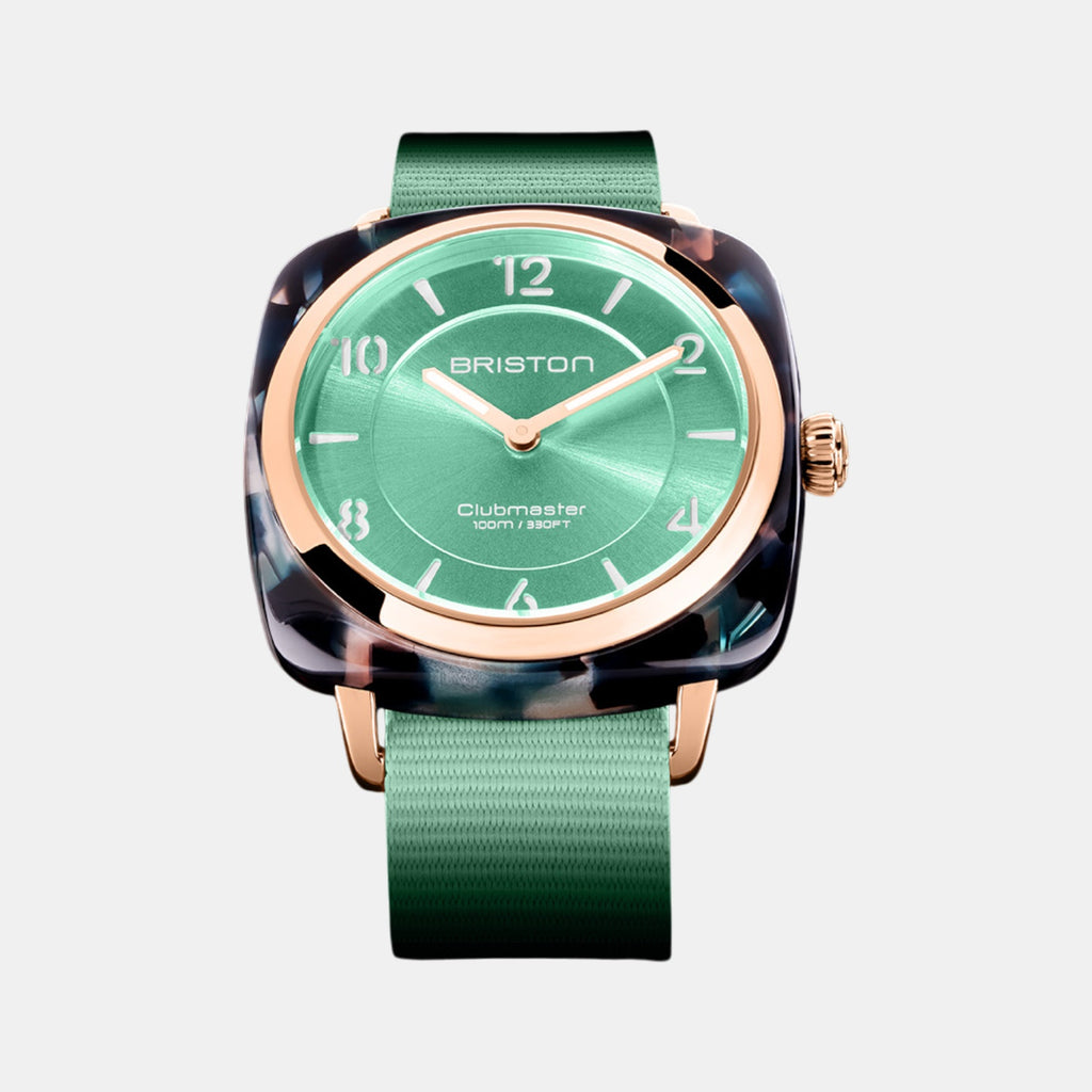Clubmaster Chic Women Quartz Green Water Dial Analog Nato Watch 21536.PRA.UGW.29.NGW