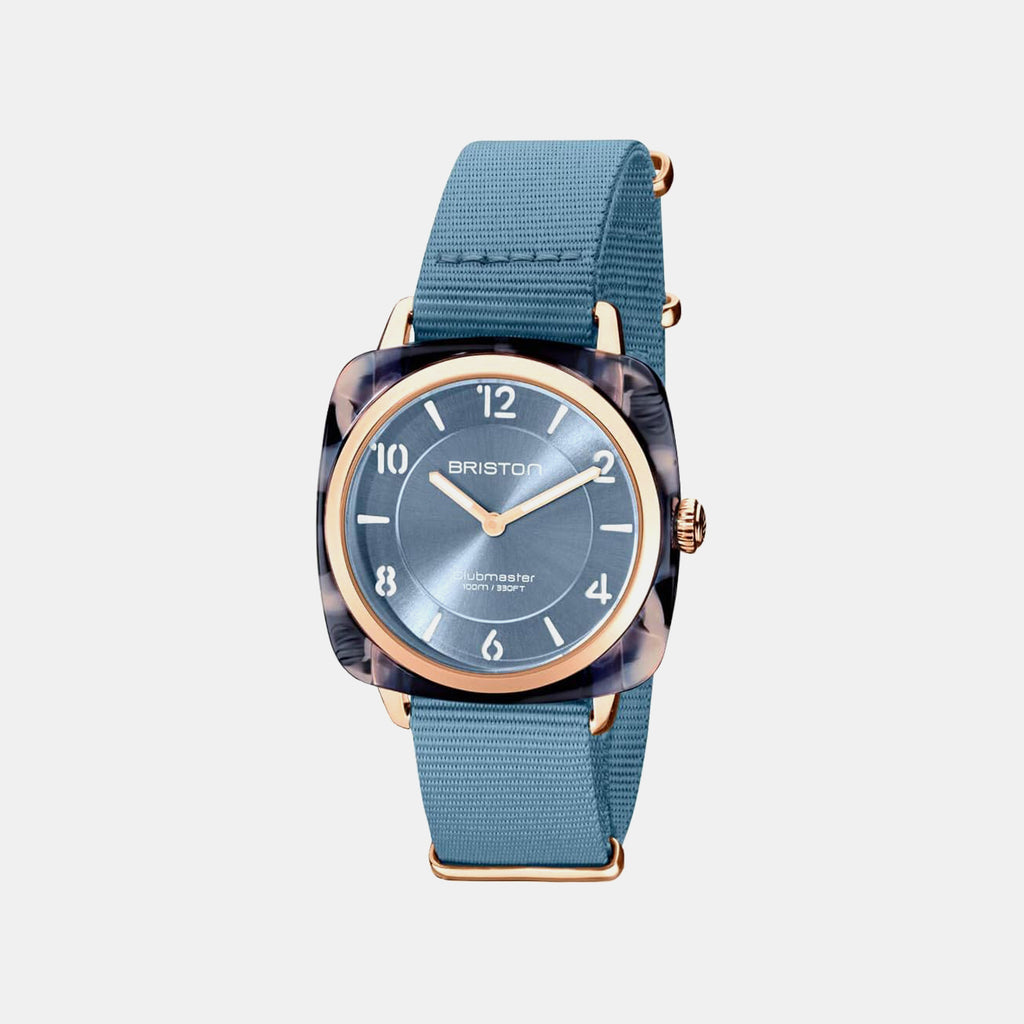 Clubmaster Chic Women Quartz Blue Dial Analog NATO Watch 21536.PRAUB.25.NIB