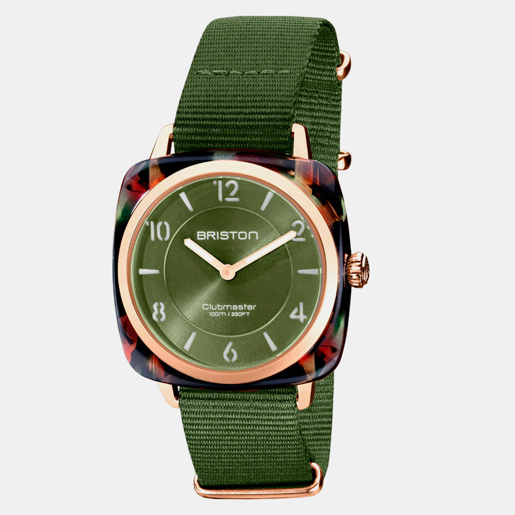 Clubmaster Chic Women Quartz Green Dial Analog NATO Watch 21536.PRAUG.26.NOL