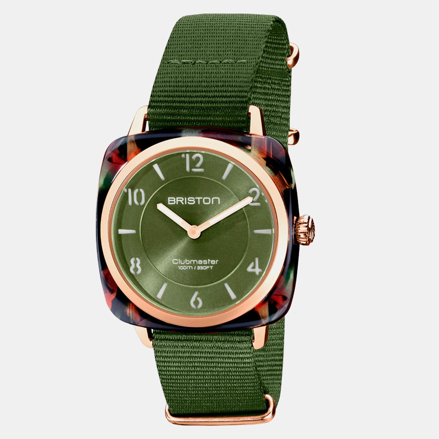 Clubmaster Chic Women Quartz Green Dial Analog NATO Watch 21536.PRAUG.26.NOL
