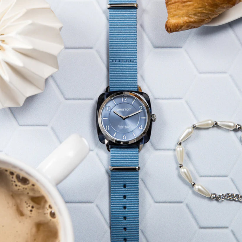 Briston Clubmaster Chic Women Quartz Ice Blue Dial Analog Nato Watch 21536.SA.UB.25.NIB-2