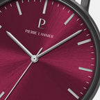 Essential Men Quartz Burgundy Dial Analog Stainless Steel Watch 216J459