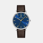 Pierre Lannier Essential Men Quartz Blue Dial Analog Leather Watch 217G164-1