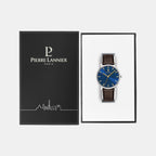 Pierre Lannier Essential Men Quartz Blue Dial Analog Leather Watch 217G164-5