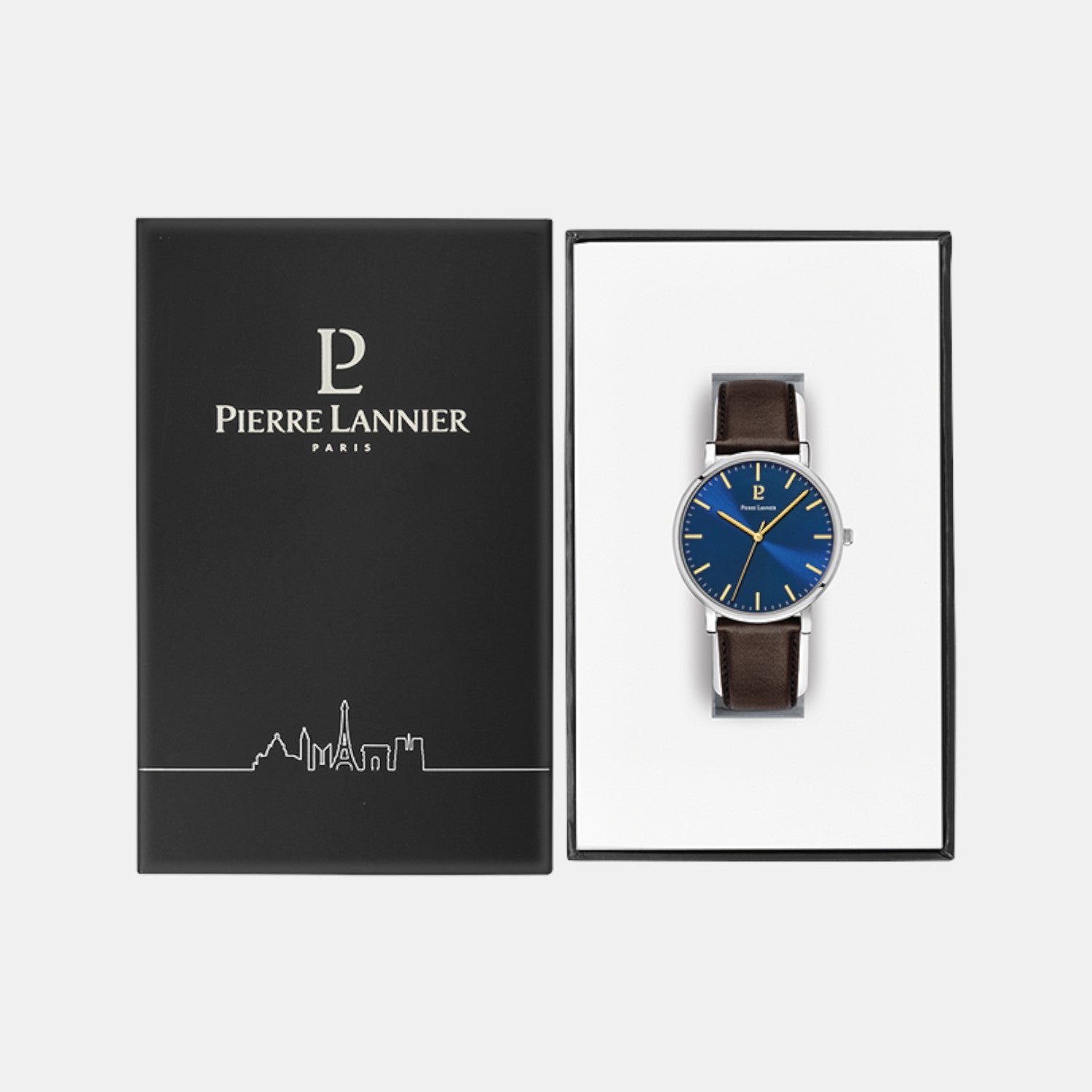 Pierre Lannier Essential Men Quartz Blue Dial Analog Leather Watch 217G164-5