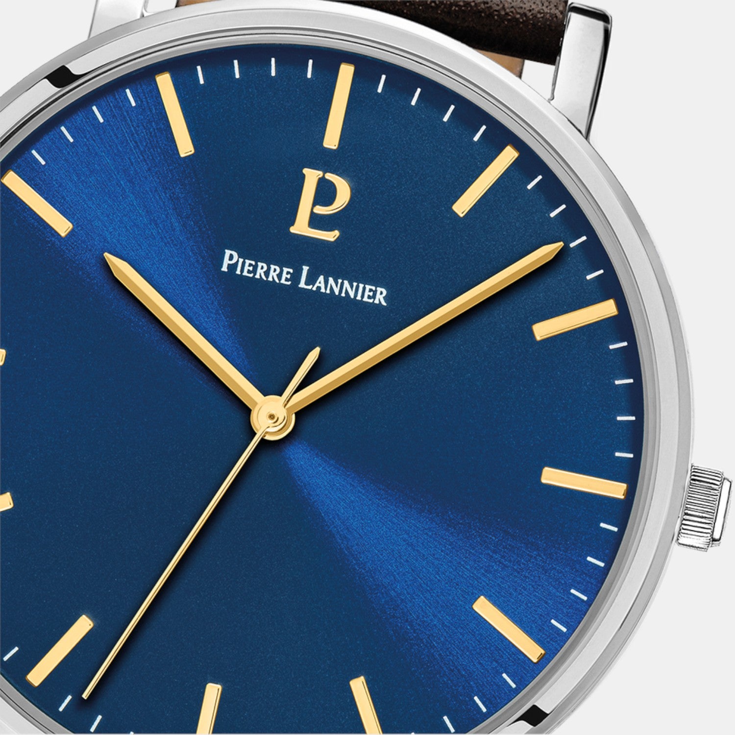 Pierre Lannier Essential Men Quartz Blue Dial Analog Leather Watch 217G164-2