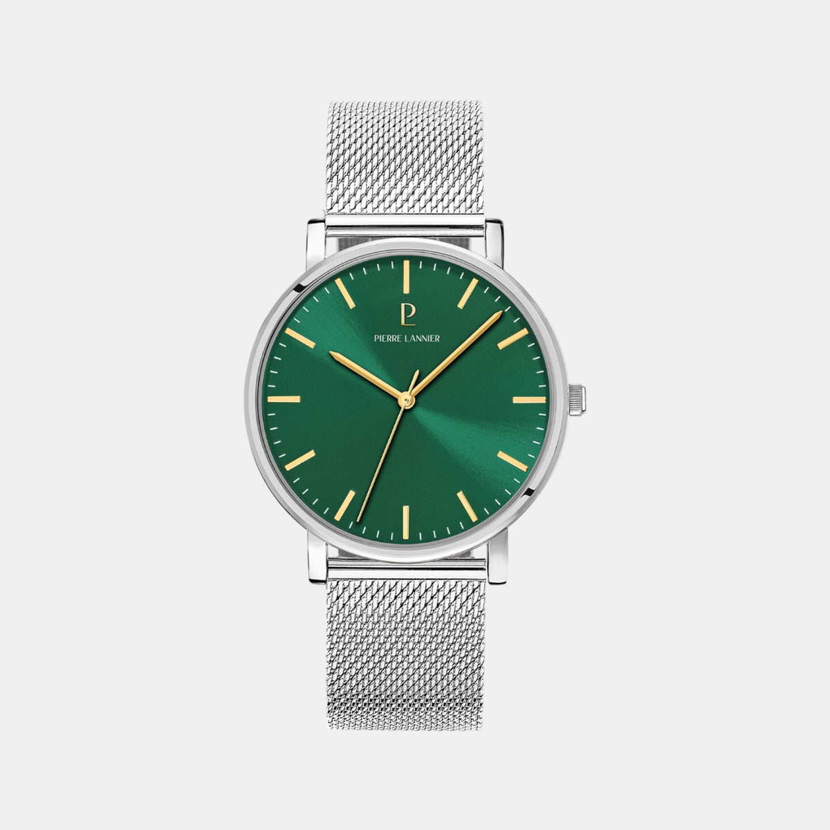 Essential Men Quartz Green Dial Analog Stainless Steel Watch 217G171