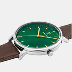 Pierre Lannier Essential Men Quartz Green Dial Analog Leather Watch 217G174-3