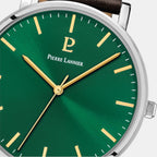 Pierre Lannier Essential Men Quartz Green Dial Analog Leather Watch 217G174-2