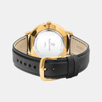 Essential Men Quartz Black Dial Analog Leather Watch 218F033