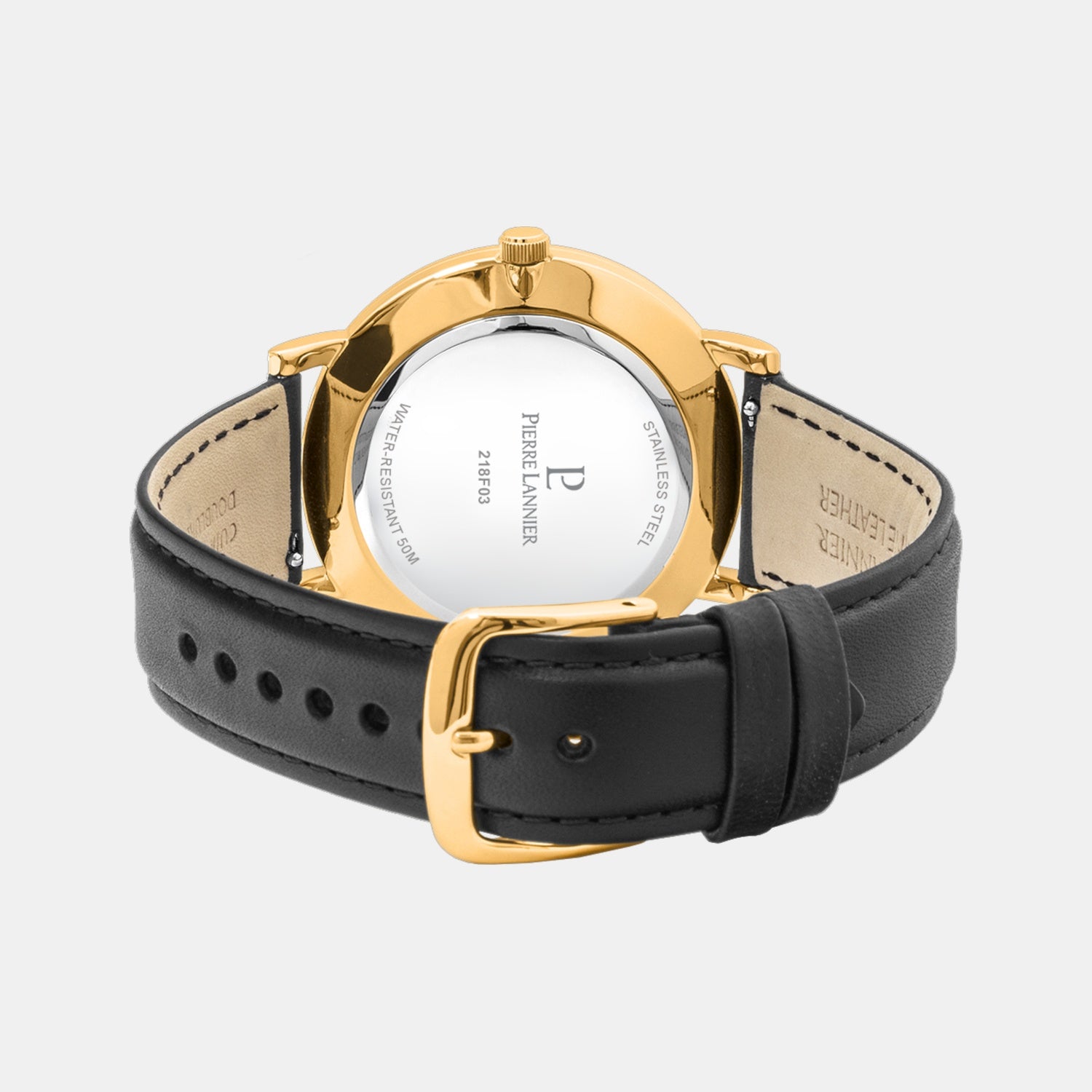 Essential Men Quartz Black Dial Analog Leather Watch 218F033