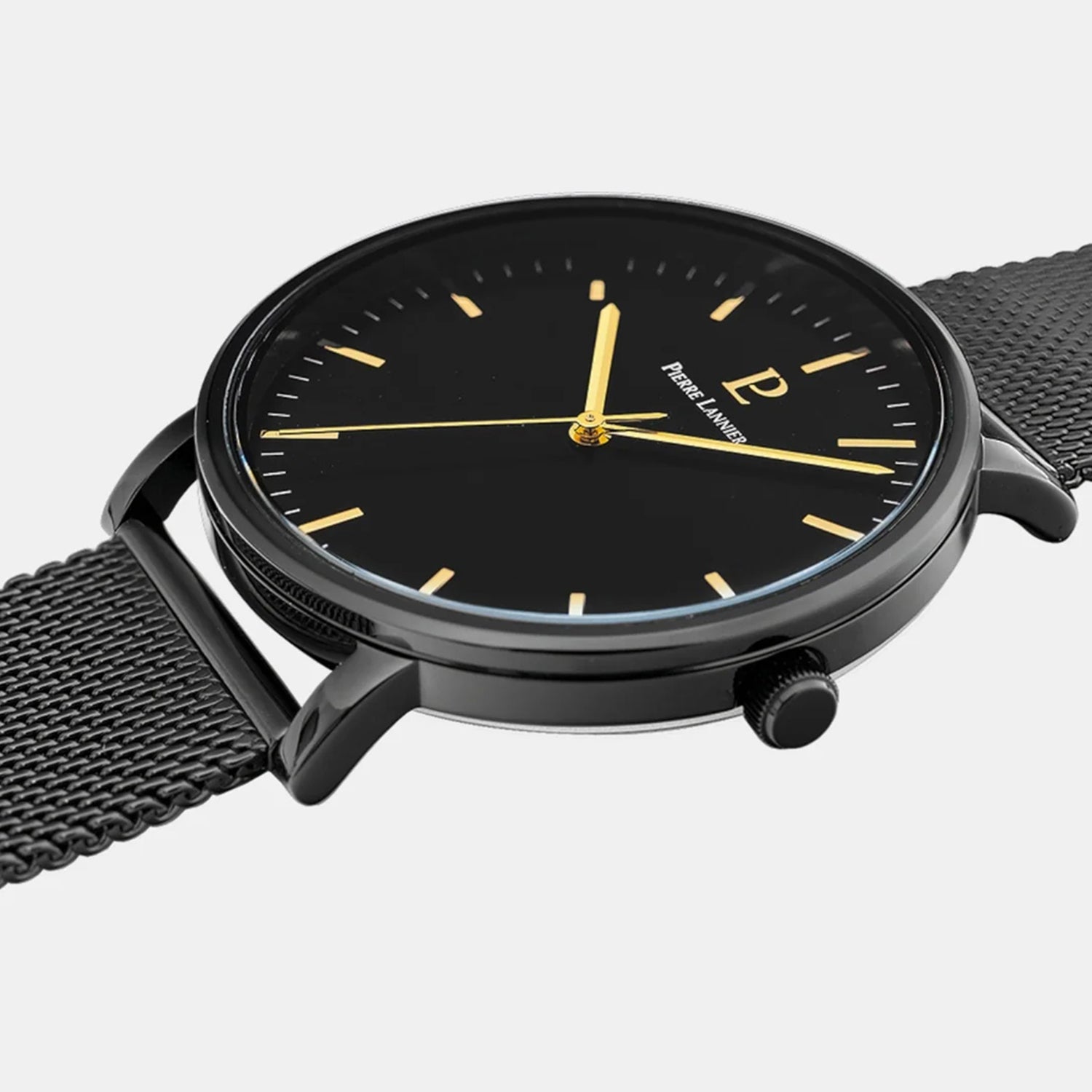 Essential Men Quartz Black Dial Analog Stainless Steel Watch 218F439