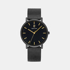 Essential Men Quartz Black Dial Analog Mesh Watch 218F439